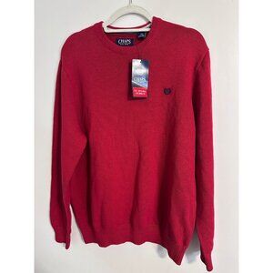 Chaps Ralph Lauren Red Cotton Crewneck Sweater Men’s L NWT Classic Logo